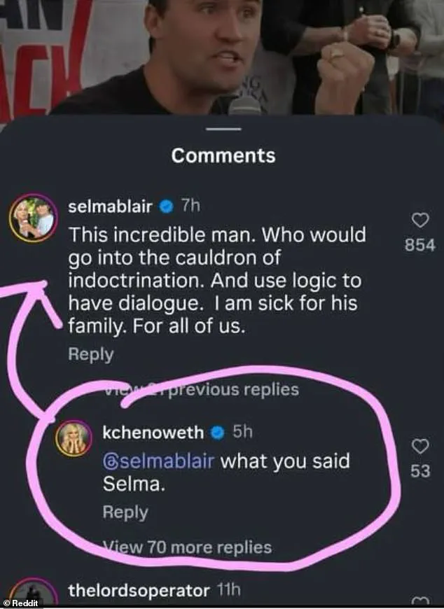 Selma Blair's Tribute to Charlie Kirk Sparks Controversy