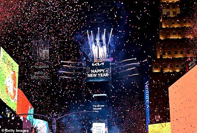 Festive Spirits Shine in Times Square as Thousands Celebrate New Year's Eve Amid Cold Temperatures