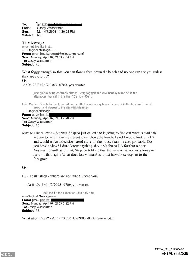Hollywood Mogul Casey Wasserman Expresses Regret Over 2003 Emails with Ghislaine Maxwell, Revealed in New DOJ Documents