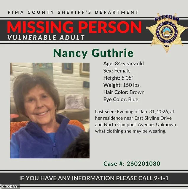 NBC Host's Missing Mother Triggers Unprecedented Police Effort in Tucson