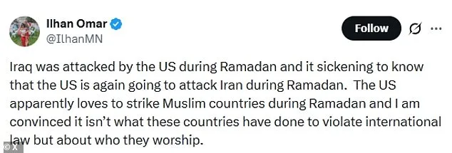 Congresswoman Ilhan Omar's False Claim About U.S. Military Actions During Ramadan Draws Sharp Criticism